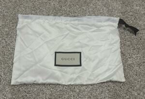 Authentic Gucci Silky White Logo Dustbag Storage Drawstring Pouch 7” x 11”
